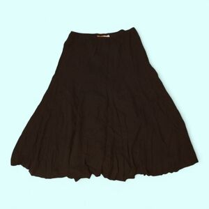 Women's size 12p crinkled black swing midi skirt